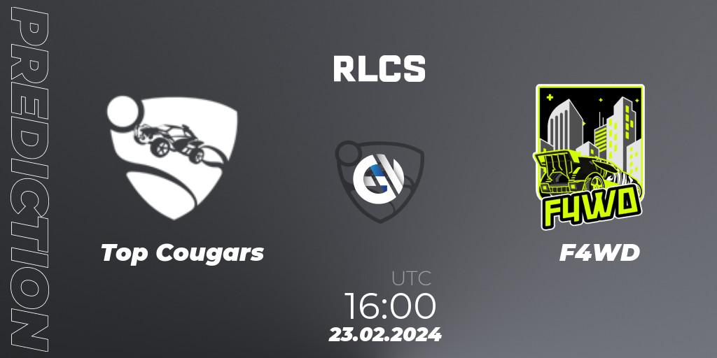 Prognoza Top Cougars - F4WD. 23.02.2024 at 16:00, Rocket League, RLCS 2024 - Major 1: Europe Open Qualifier 2