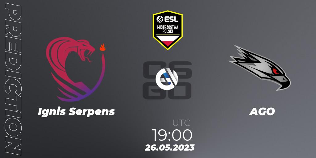 Prognoza Ignis Serpens - AGO. 26.05.2023 at 19:30, Counter-Strike (CS2), ESL Mistrzostwa Polski Spring 2023