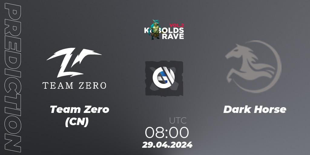 Prognoza Team Zero (CN) - Dark Horse. 29.04.2024 at 08:00, Dota 2, Cringe Station Kobolds Rave 2