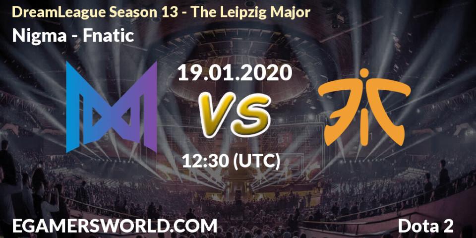 Prognoza Nigma - Fnatic. 19.01.20, Dota 2, DreamLeague Season 13 - The Leipzig Major