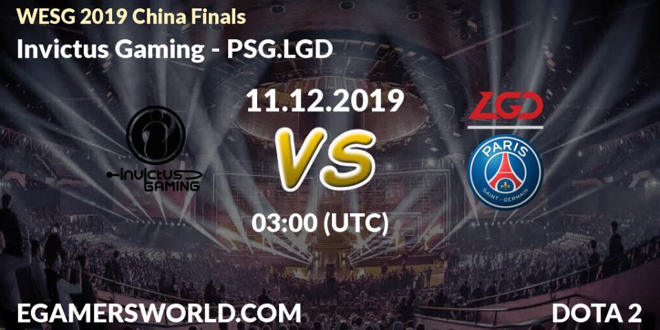 Prognoza Invictus Gaming - PSG.LGD. 11.12.19, Dota 2, WESG 2019 China Finals