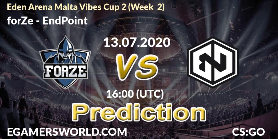 Prognoza forZe - EndPoint. 13.07.20, CS2 (CS:GO), Eden Arena Malta Vibes Cup 2 (Week 2)