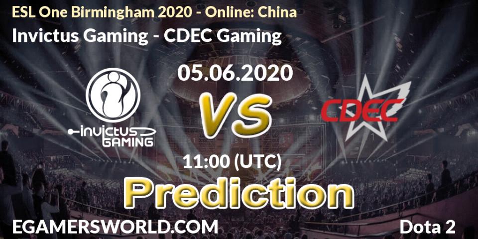 Prognoza Invictus Gaming - CDEC Gaming. 05.06.20, Dota 2, ESL One Birmingham 2020 - Online: China