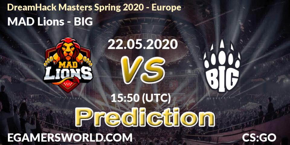 Prognoza MAD Lions - BIG. 22.05.20, CS2 (CS:GO), DreamHack Masters Spring 2020 - Europe