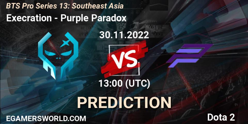 Prognoza Execration - Purple Paradox. 30.11.22, Dota 2, BTS Pro Series 13: Southeast Asia