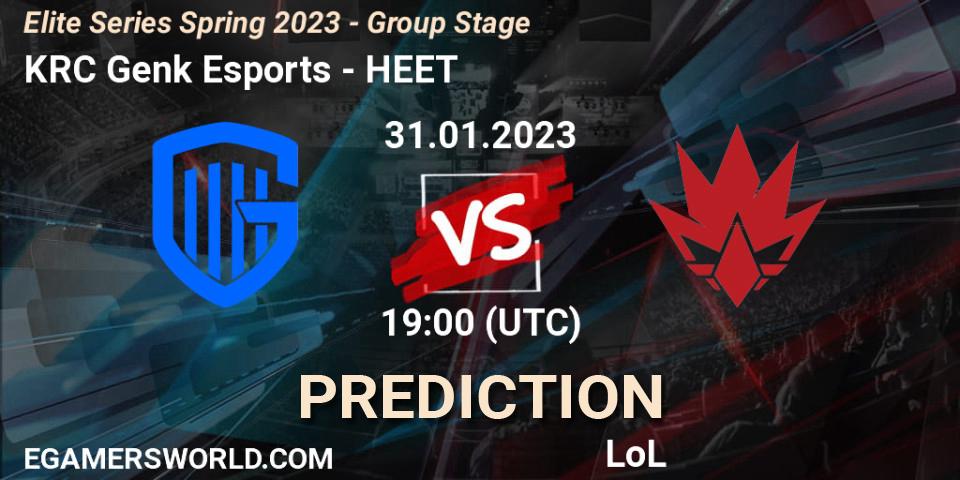 Prognoza KRC Genk Esports - HEET. 31.01.23, LoL, Elite Series Spring 2023 - Group Stage