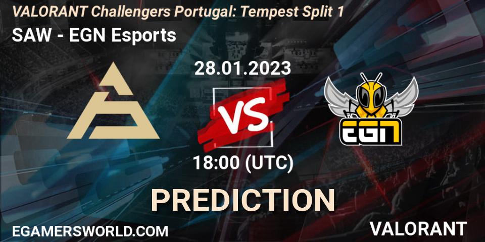Prognoza SAW - EGN Esports. 28.01.23, VALORANT, VALORANT Challengers 2023 Portugal: Tempest Split 1