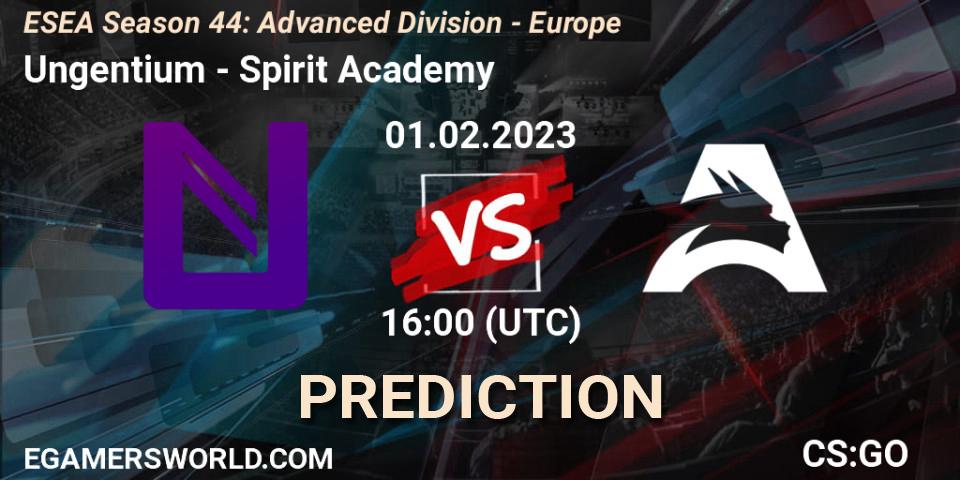 Prognoza Ungentium - Spirit Academy. 01.02.23, CS2 (CS:GO), ESEA Season 44: Advanced Division - Europe