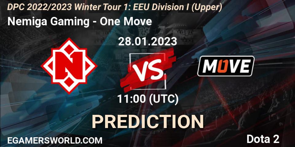 Prognoza Nemiga Gaming - One Move. 28.01.23, Dota 2, DPC 2022/2023 Winter Tour 1: EEU Division I (Upper)