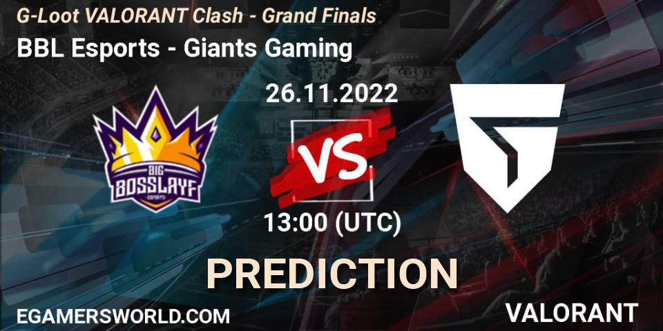 Prognoza BBL Esports - Giants Gaming. 26.11.22, VALORANT, G-Loot VALORANT Clash - Grand Finals