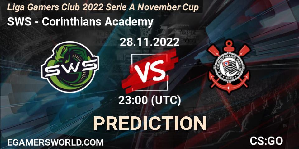 Prognoza SWS - Corinthians Academy. 28.11.22, CS2 (CS:GO), Gamers Club Liga Série A: November 2022