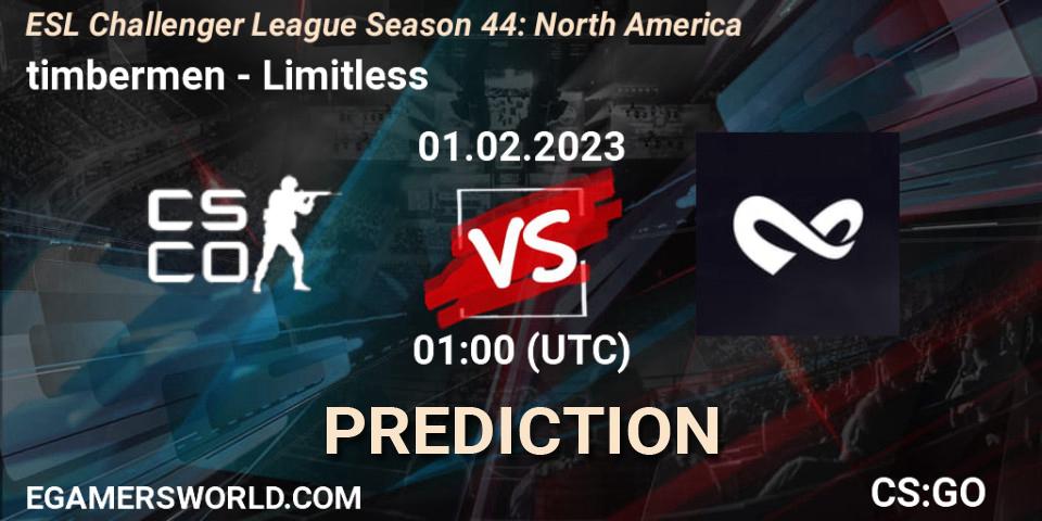 Prognoza timbermen - Limitless. 01.02.23, CS2 (CS:GO), ESL Challenger League Season 44: North America