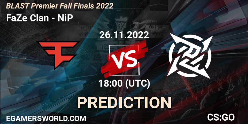 Prognoza FaZe Clan - NiP. 26.11.22, CS2 (CS:GO), BLAST Premier Fall Finals 2022