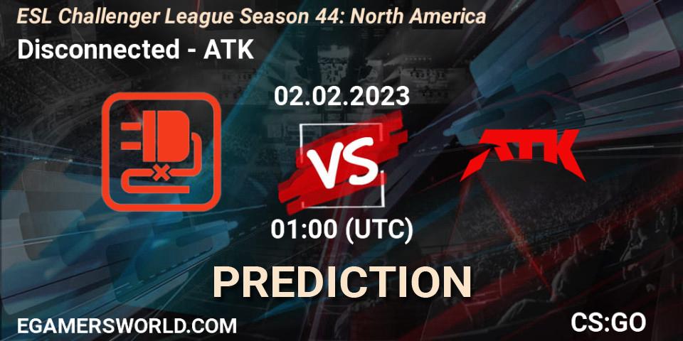 Prognoza Disconnected - ATK. 24.02.23, CS2 (CS:GO), ESL Challenger League Season 44: North America
