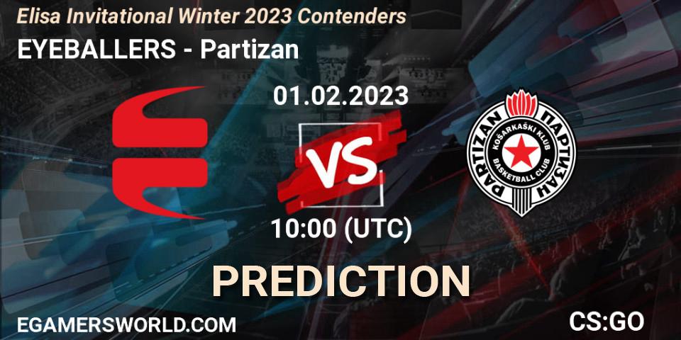 Prognoza EYEBALLERS - Partizan. 01.02.23, CS2 (CS:GO), Elisa Invitational Winter 2023 Contenders