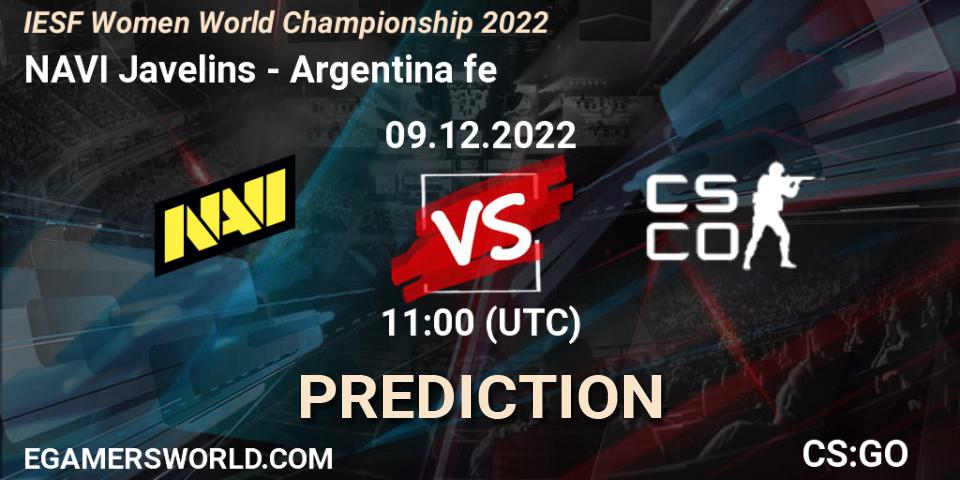Prognoza NAVI Javelins - Argentina fe. 09.12.22, CS2 (CS:GO), IESF Female World Esports Championship 2022