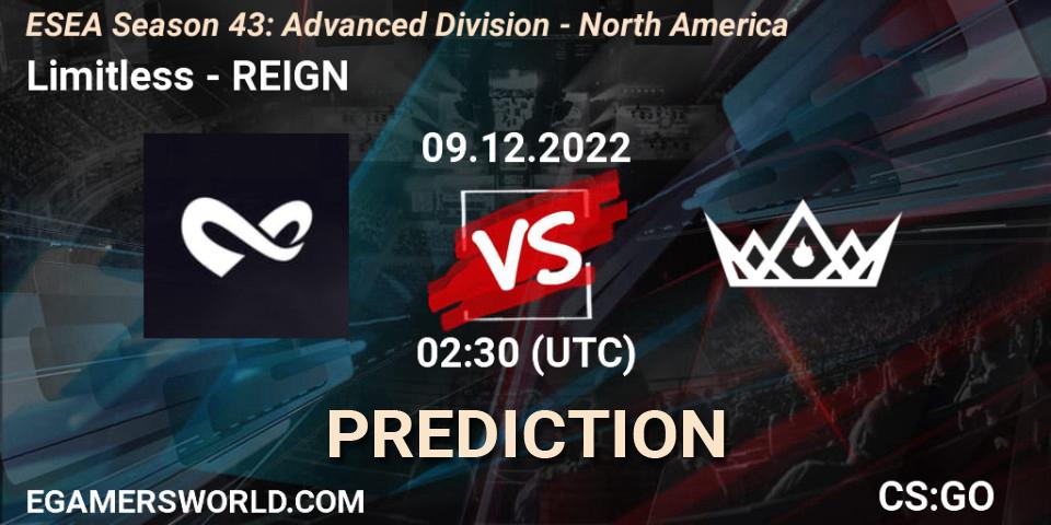 Prognoza Limitless - REIGN. 09.12.22, CS2 (CS:GO), ESEA Season 43: Advanced Division - North America