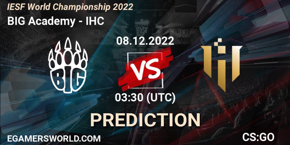 Prognoza BIG Academy - IHC. 09.12.22, CS2 (CS:GO), IESF World Championship 2022