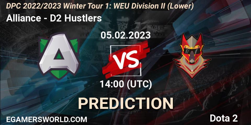 Prognoza Alliance - D2 Hustlers. 05.02.23, Dota 2, DPC 2022/2023 Winter Tour 1: WEU Division II (Lower)
