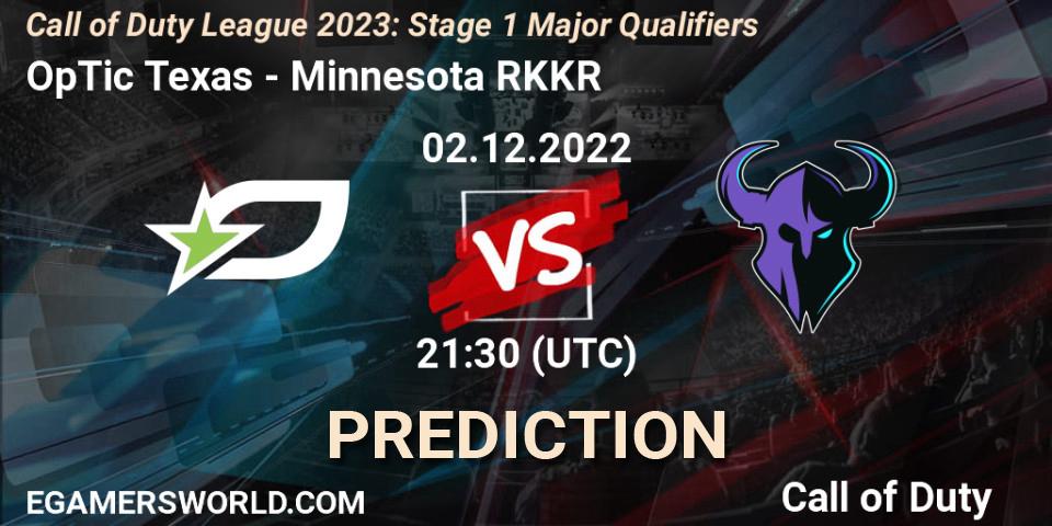 Prognoza OpTic Texas - Minnesota RØKKR. 02.12.22, Call of Duty, Call of Duty League 2023: Stage 1 Major Qualifiers