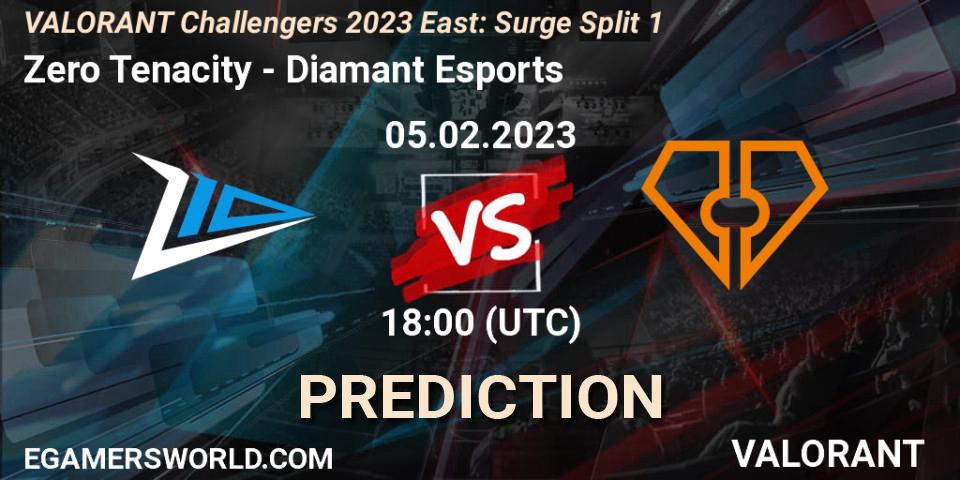 Prognoza Zero Tenacity - Diamant Esports. 05.02.23, VALORANT, VALORANT Challengers 2023 East: Surge Split 1