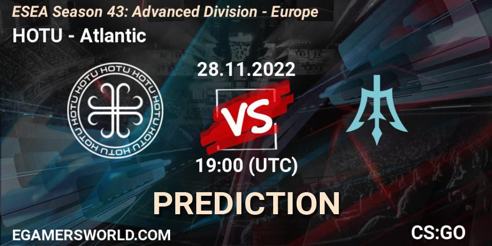 Prognoza HOTU - Atlantic. 28.11.22, CS2 (CS:GO), ESEA Season 43: Advanced Division - Europe