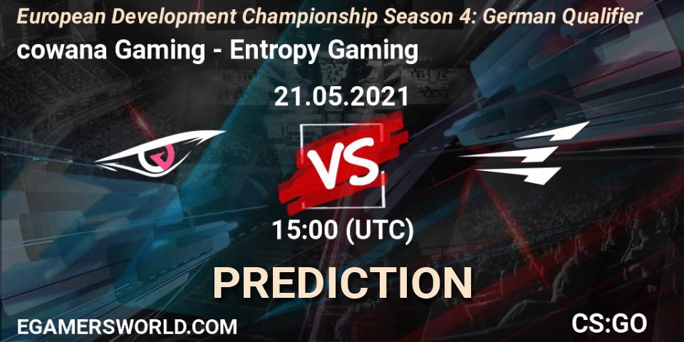 Prognoza cowana Gaming - Entropy Gaming. 21.05.21, CS2 (CS:GO), European Development Championship Season 4: German Qualifier