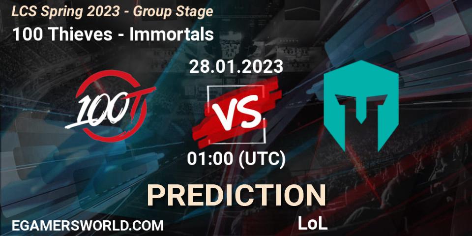 Prognoza 100 Thieves - Immortals. 28.01.23, LoL, LCS Spring 2023 - Group Stage