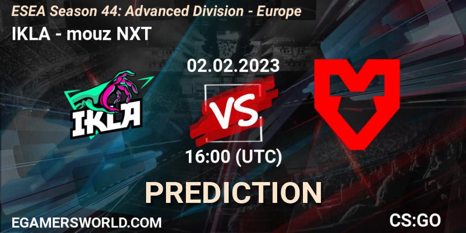 Prognoza IKLA - mouz NXT. 15.02.23, CS2 (CS:GO), ESEA Season 44: Advanced Division - Europe