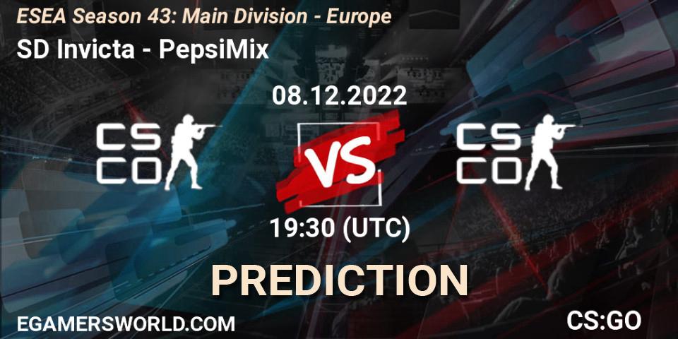 Prognoza SD Invicta - PepsiMix. 08.12.22, CS2 (CS:GO), ESEA Season 43: Main Division - Europe
