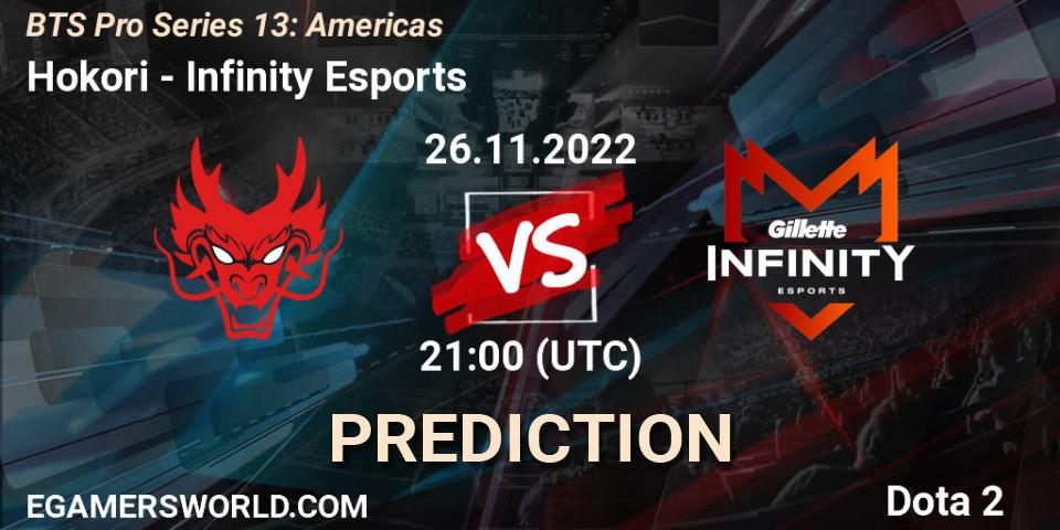 Prognoza Hokori - Infinity Esports. 26.11.22, Dota 2, BTS Pro Series 13: Americas