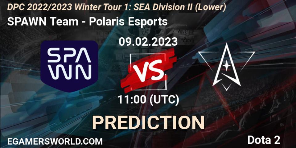 Prognoza SPAWN Team - Polaris Esports. 10.02.23, Dota 2, DPC 2022/2023 Winter Tour 1: SEA Division II (Lower)