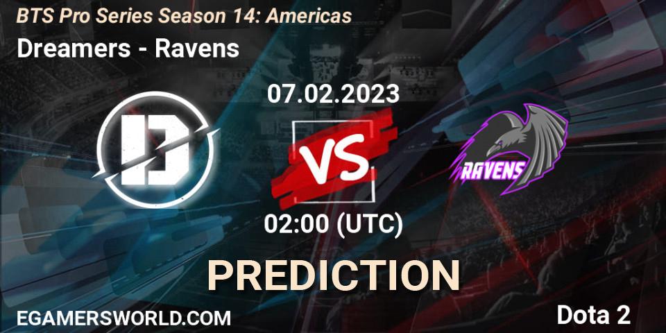 Prognoza Dreamers - Ravens. 09.02.23, Dota 2, BTS Pro Series Season 14: Americas