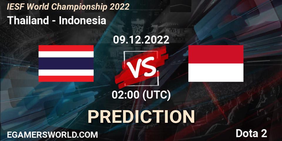 Prognoza Thailand - Indonesia. 09.12.22, Dota 2, IESF World Championship 2022 