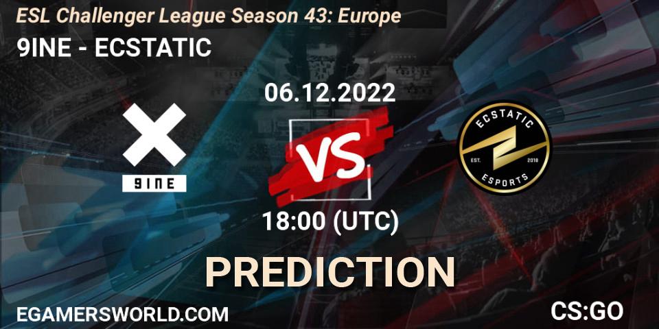 Prognoza 9INE - ECSTATIC. 06.12.22, CS2 (CS:GO), ESL Challenger League Season 43: Europe