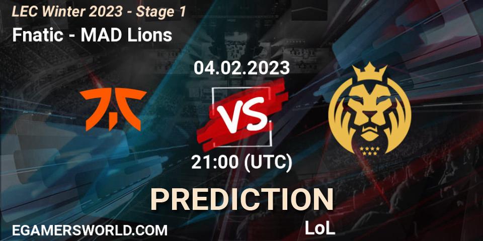 Prognoza Fnatic - MAD Lions. 04.02.23, LoL, LEC Winter 2023 - Stage 1