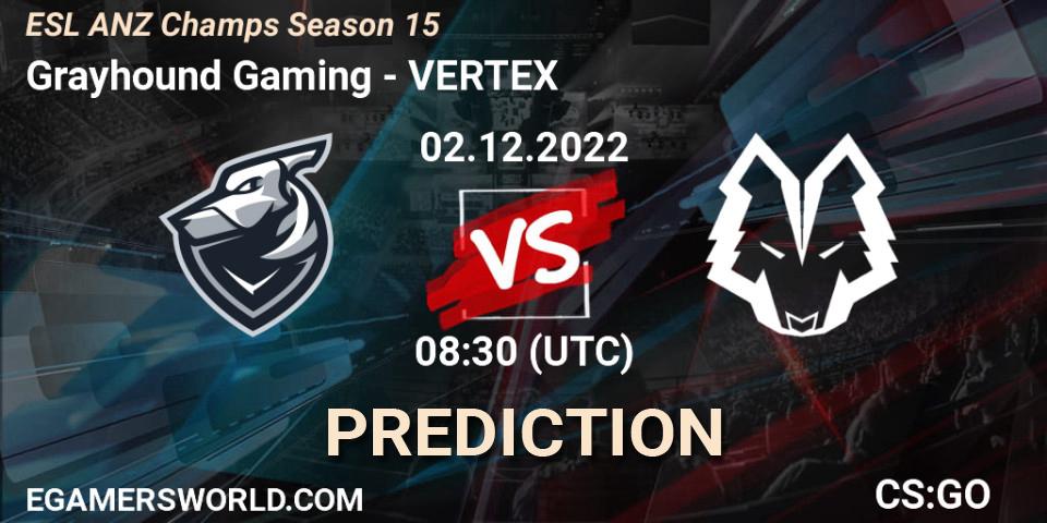 Prognoza Grayhound Gaming - VERTEX. 02.12.22, CS2 (CS:GO), ESL ANZ Champs Season 15