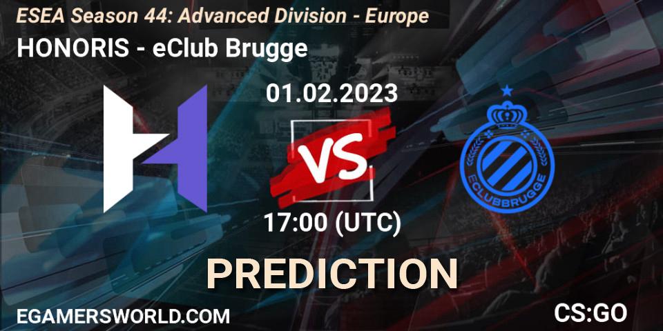 Prognoza HONORIS - eClub Brugge. 01.02.23, CS2 (CS:GO), ESEA Season 44: Advanced Division - Europe