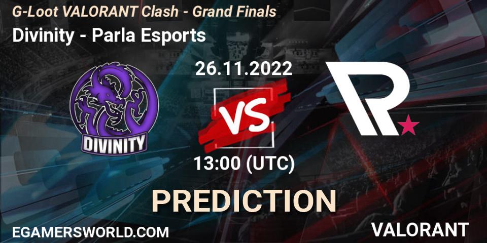 Prognoza Divinity - Parla Esports. 26.11.22, VALORANT, G-Loot VALORANT Clash - Grand Finals