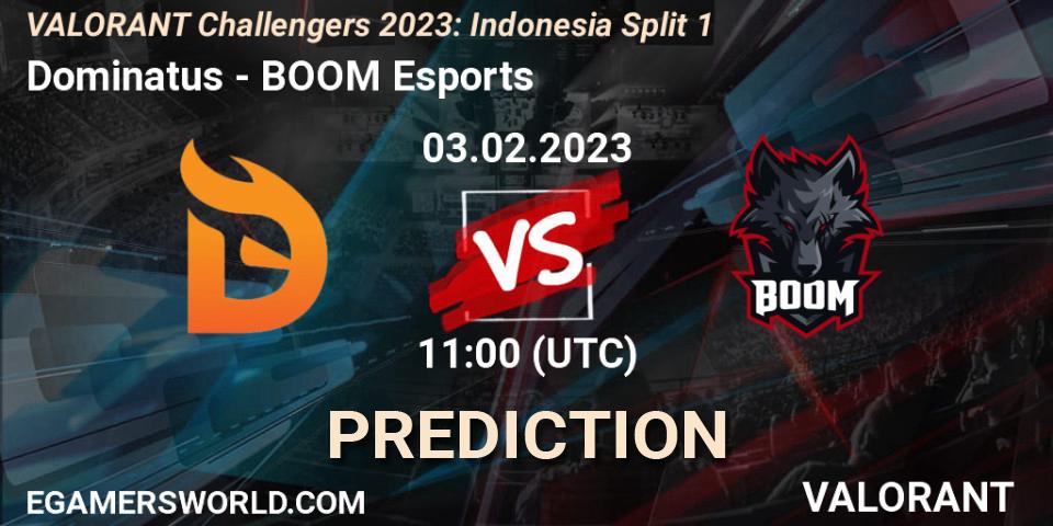 Prognoza Dominatus - BOOM Esports. 09.02.23, VALORANT, VALORANT Challengers 2023: Indonesia Split 1