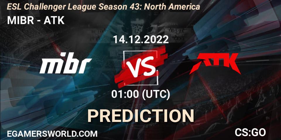 Prognoza MIBR - ATK. 14.12.22, CS2 (CS:GO), ESL Challenger League Season 43: North America