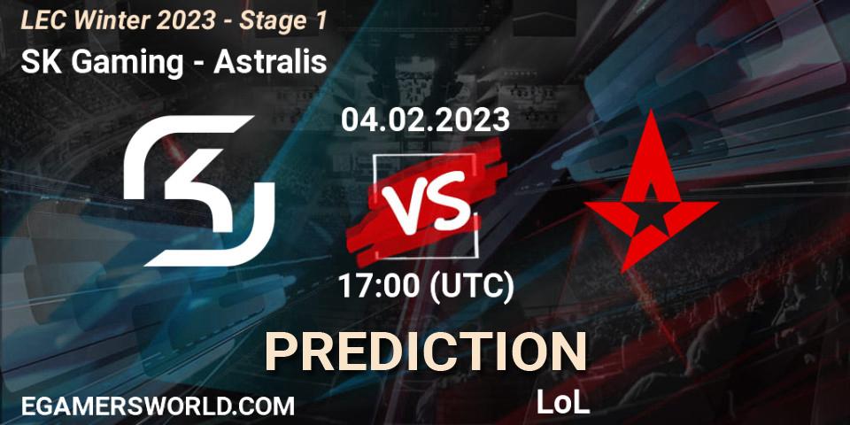 Prognoza SK Gaming - Astralis. 04.02.23, LoL, LEC Winter 2023 - Stage 1