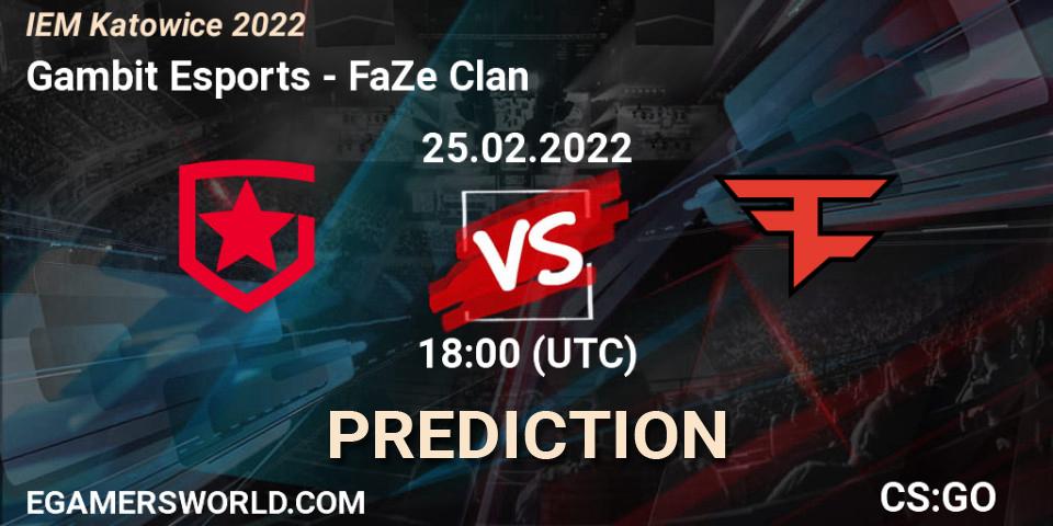 Prognoza Gambit Esports - FaZe Clan. 25.02.22, CS2 (CS:GO), IEM Katowice 2022