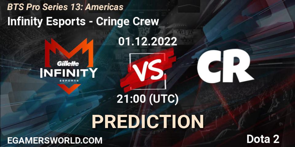 Prognoza Infinity Esports - Cringe Crew. 29.11.22, Dota 2, BTS Pro Series 13: Americas