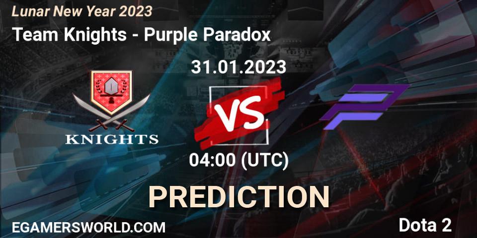 Prognoza Team Knights - Purple Paradox. 01.02.23, Dota 2, Lunar New Year 2023