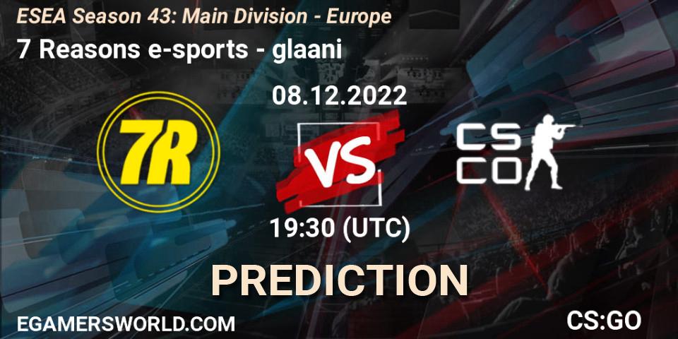 Prognoza 7 Reasons e-sports - glaani. 08.12.22, CS2 (CS:GO), ESEA Season 43: Main Division - Europe