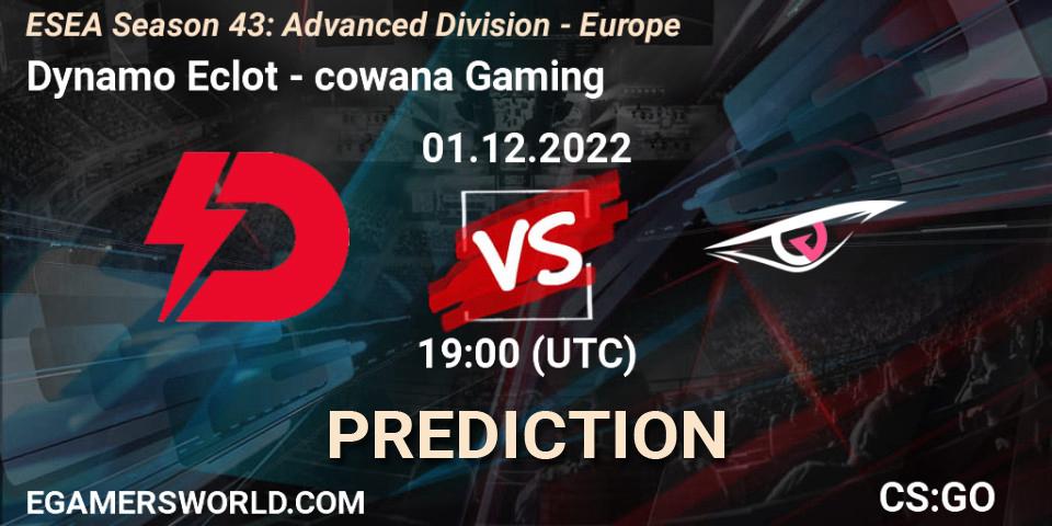 Prognoza Dynamo Eclot - cowana Gaming. 01.12.22, CS2 (CS:GO), ESEA Season 43: Advanced Division - Europe