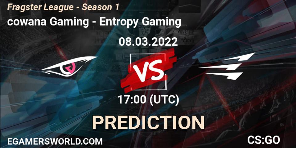 Prognoza cowana Gaming - Entropy Gaming. 08.03.22, CS2 (CS:GO), Fragster League - Season 1