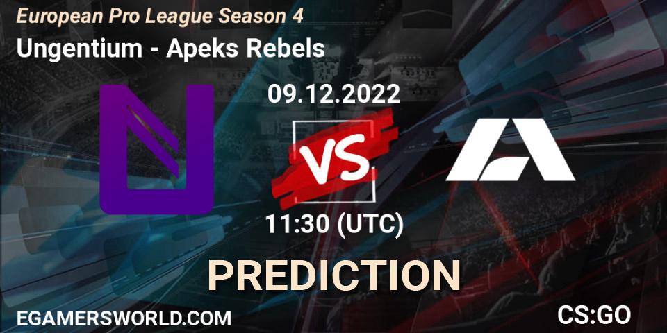 Prognoza Ungentium - Apeks Rebels. 09.12.22, CS2 (CS:GO), European Pro League Season 4