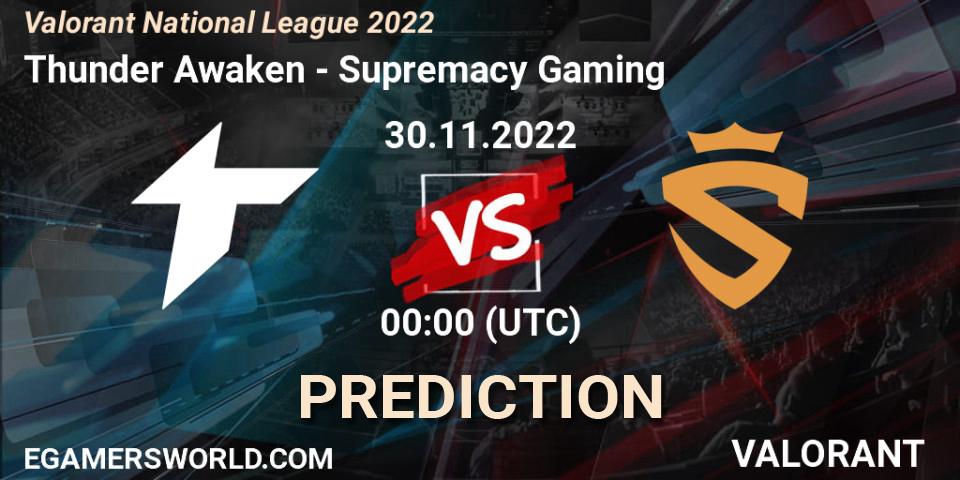 Prognoza Thunder Awaken - Supremacy Gaming. 30.11.22, VALORANT, Valorant National League 2022